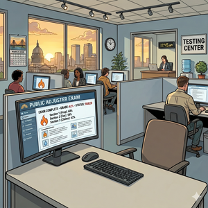 What happens if you fail the public adjuster exam?