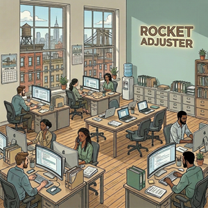 An explanation on what the company Rocket Adjuster does and who they are.